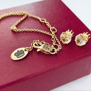 Juicy Couture Heart Gold Necklace & Earring Set